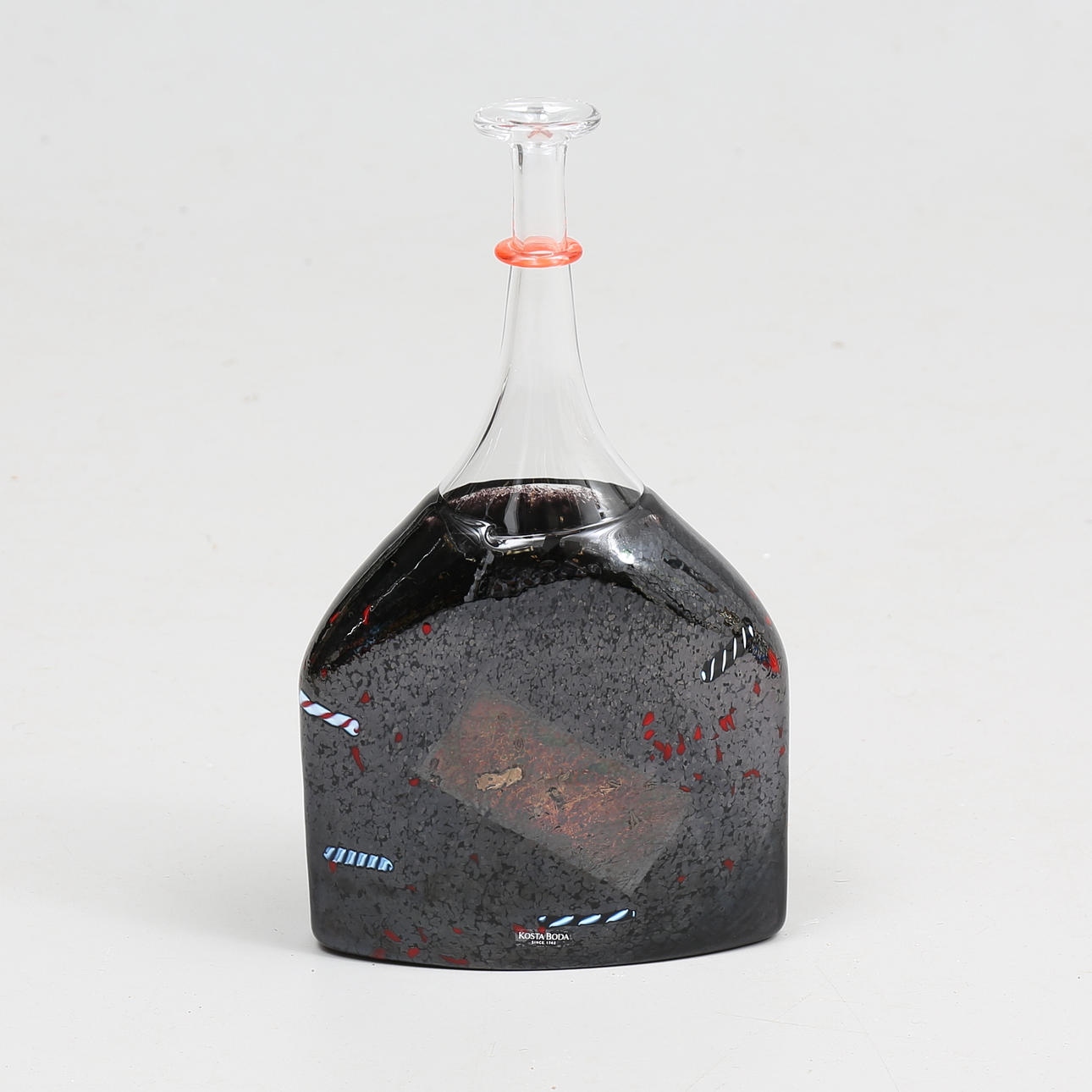 FLASKA, konstglas, "Satellite", signerad Bertil Vallien, Kosta Boda.