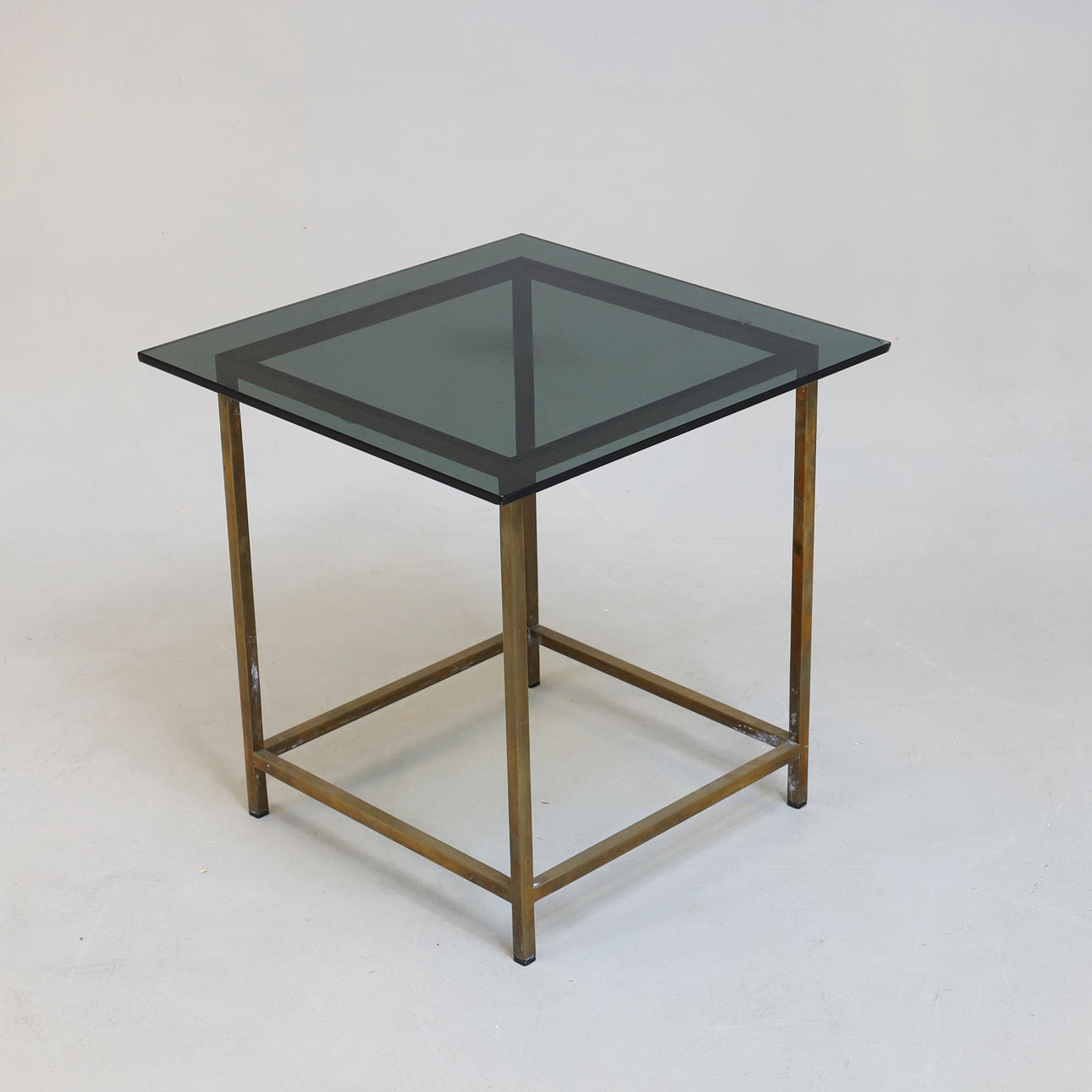 LAMPBORD, mässing & glas, 1900-tal.