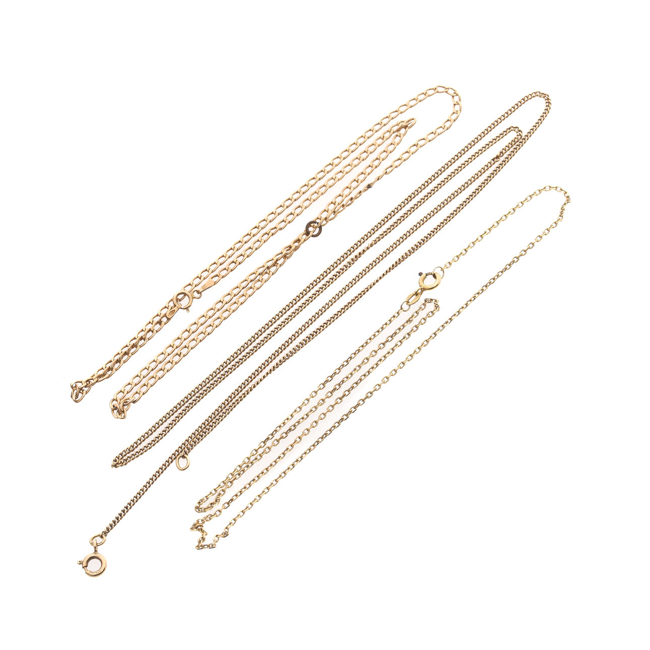 TWO CONTEMPORARY 375 MARK NECK-CHAINS.