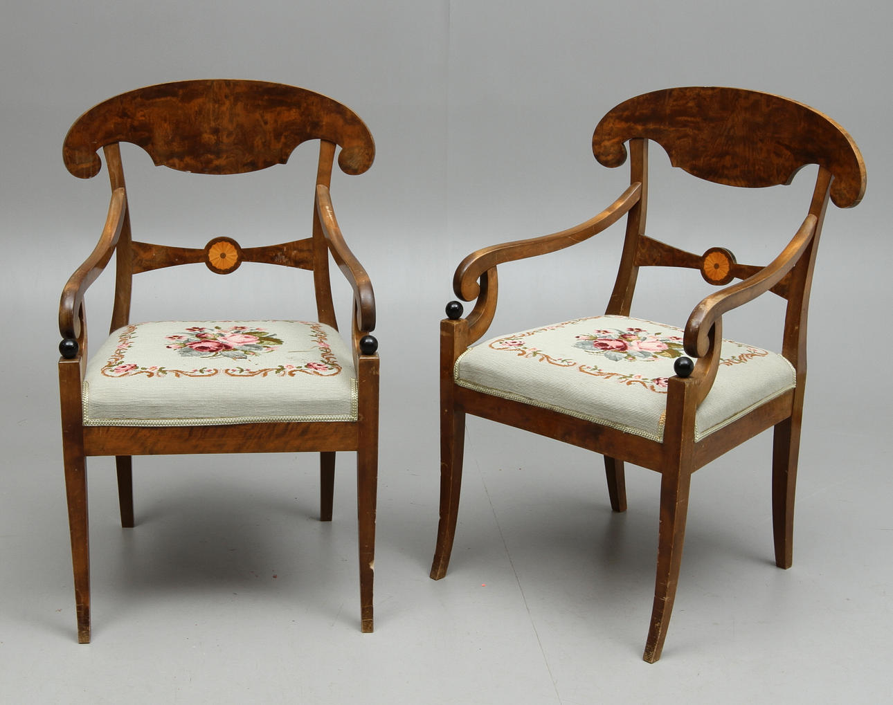 KARMSTOLAR 1 par, Karl Johanstil, 1900-tal.