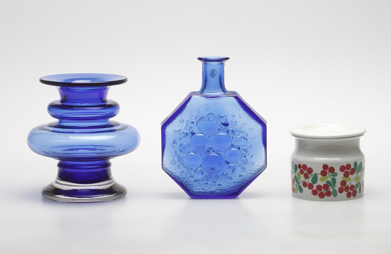 KERAMIK OCH GLAS, 3 delar, Finland.