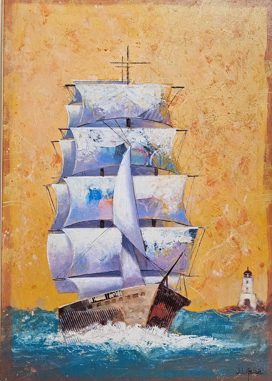 ANONIMO. BOAT, OIL ON CANVAS.
