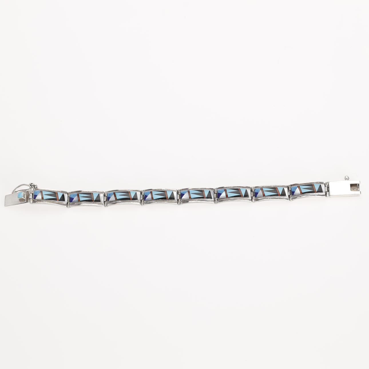 GLENN & IRENE SANDOVAL. Navajo armband, sterling, USA. Smycken 