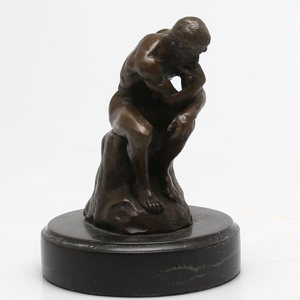 OKÄND KONSTNÄR. "Tänkaren" efter Auguste Rodin, brons, osignerad.