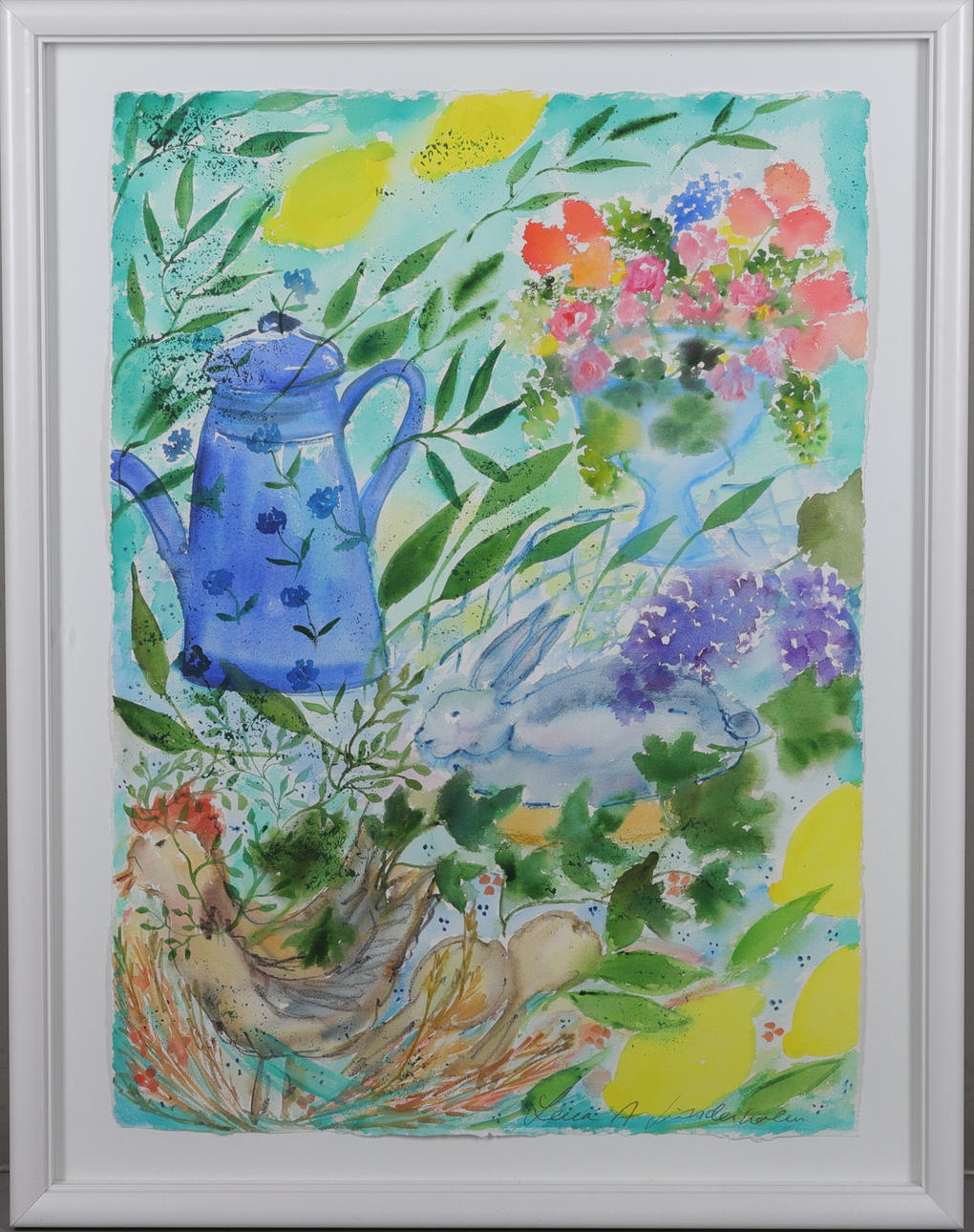 LENA LINDERHOLM. akvarell, signerad.