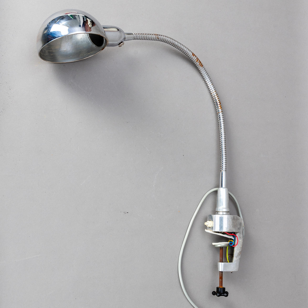 Bordlampe/klipslampe, krom, 1970'erne.