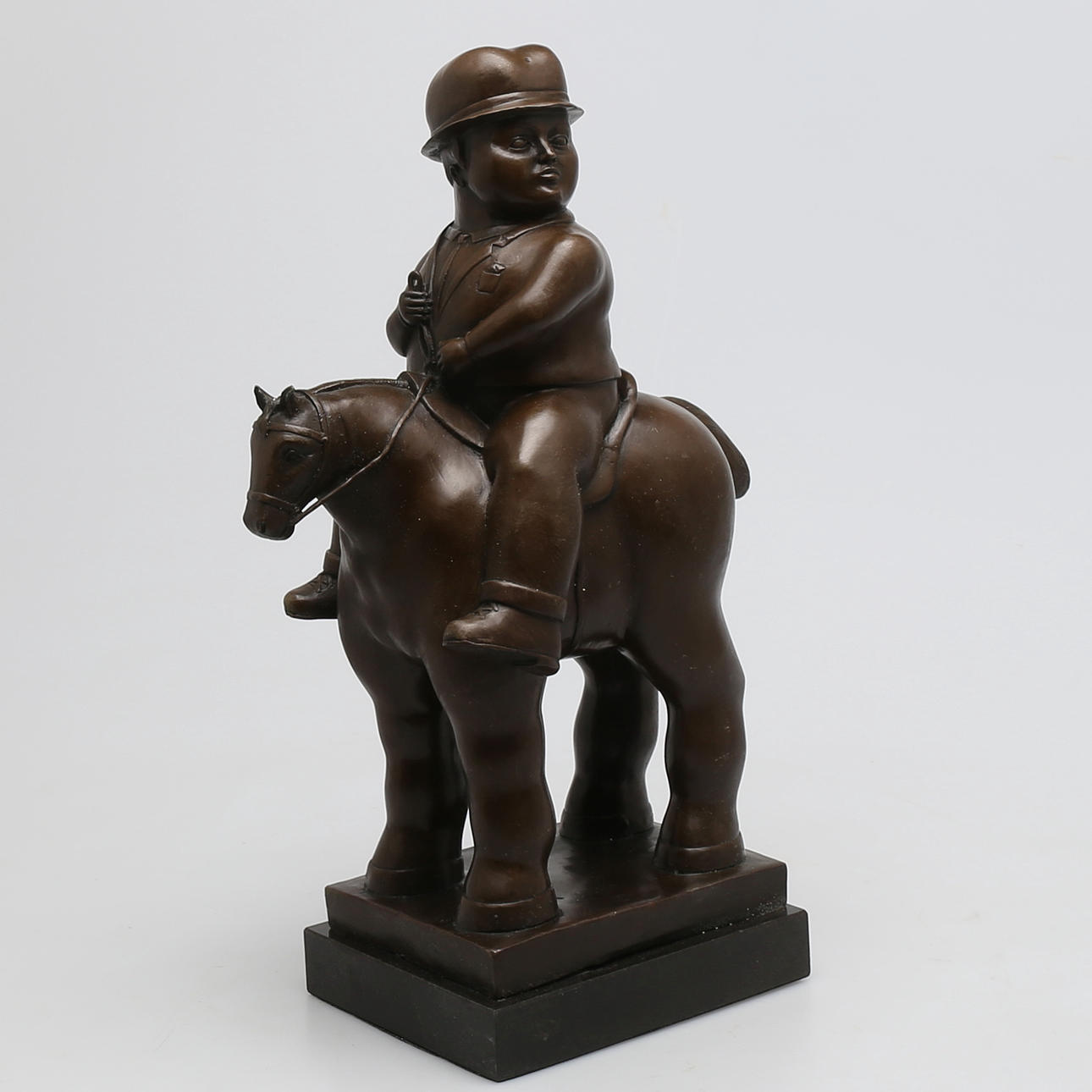 FERNANDO BOTERO. Efter, skulptur, man på häst, 2000-tal.