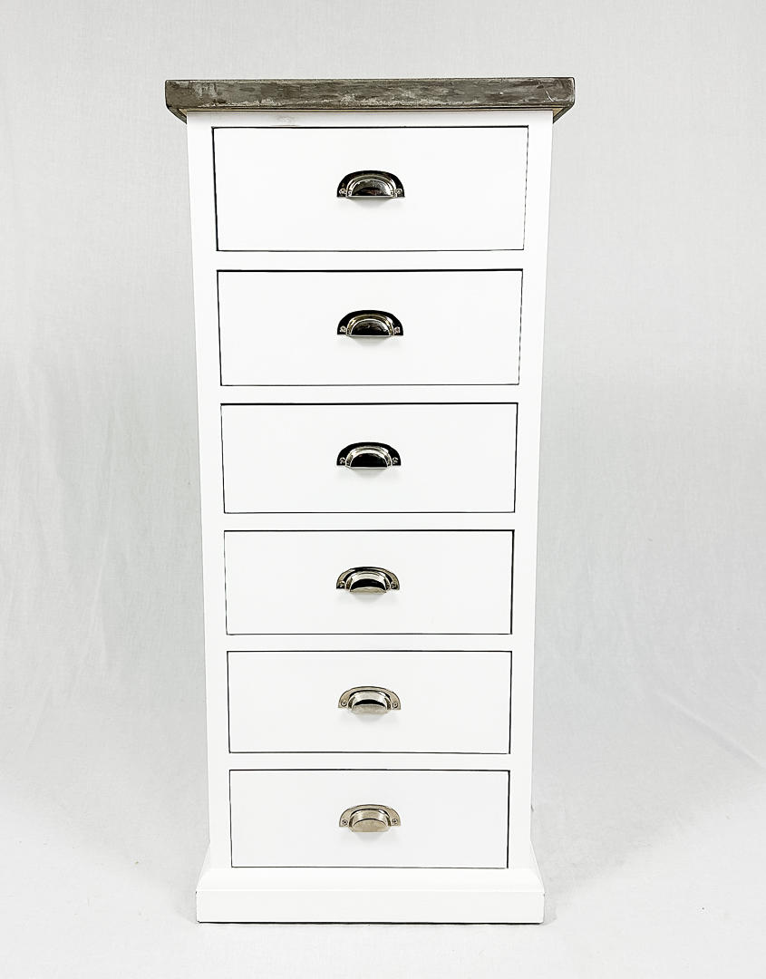 Kommode, „Hugo“, træ, beton, 6 skuffer.