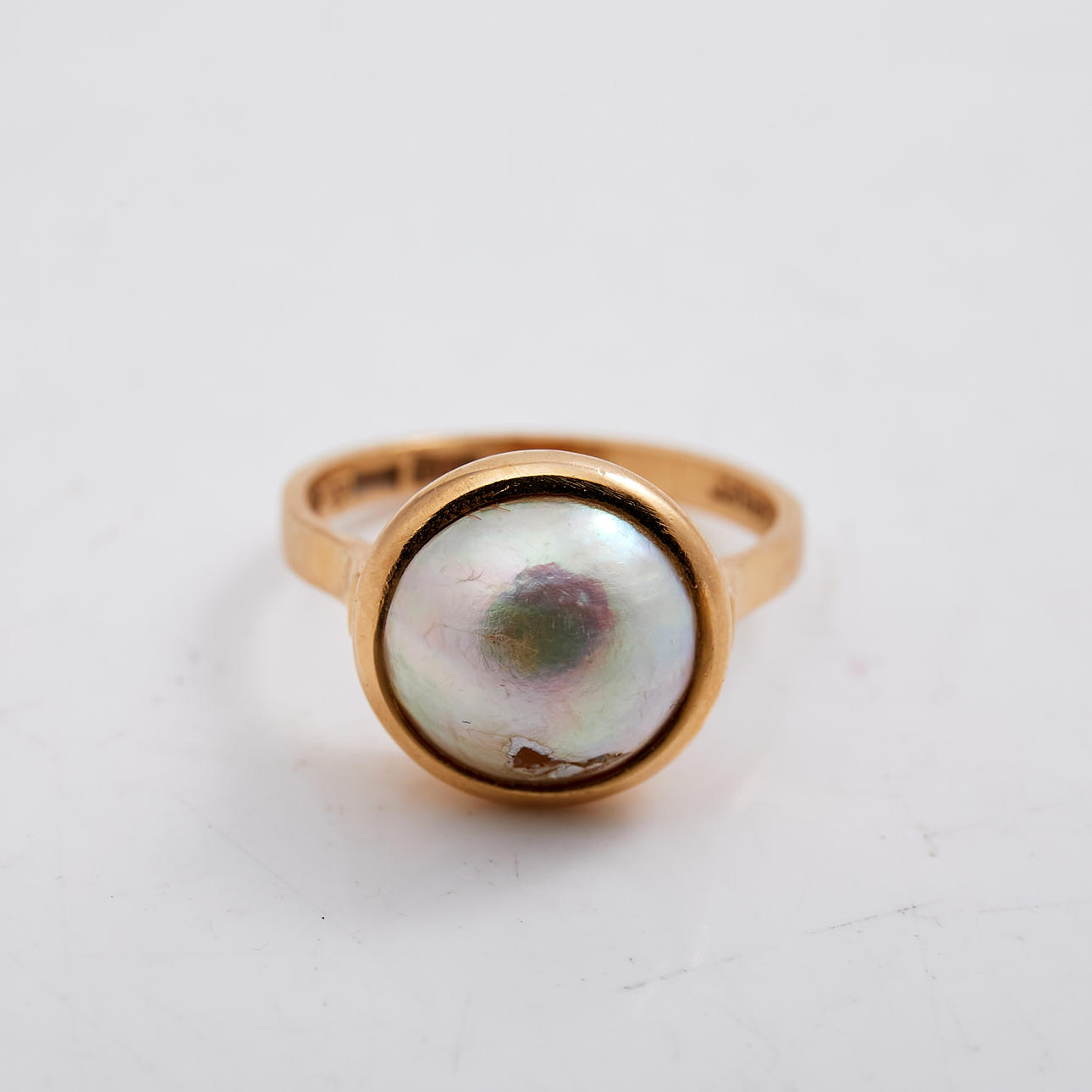 RING, 18 k guld med pärlimitation, Heribert Engelbert AB, Stockholm ...