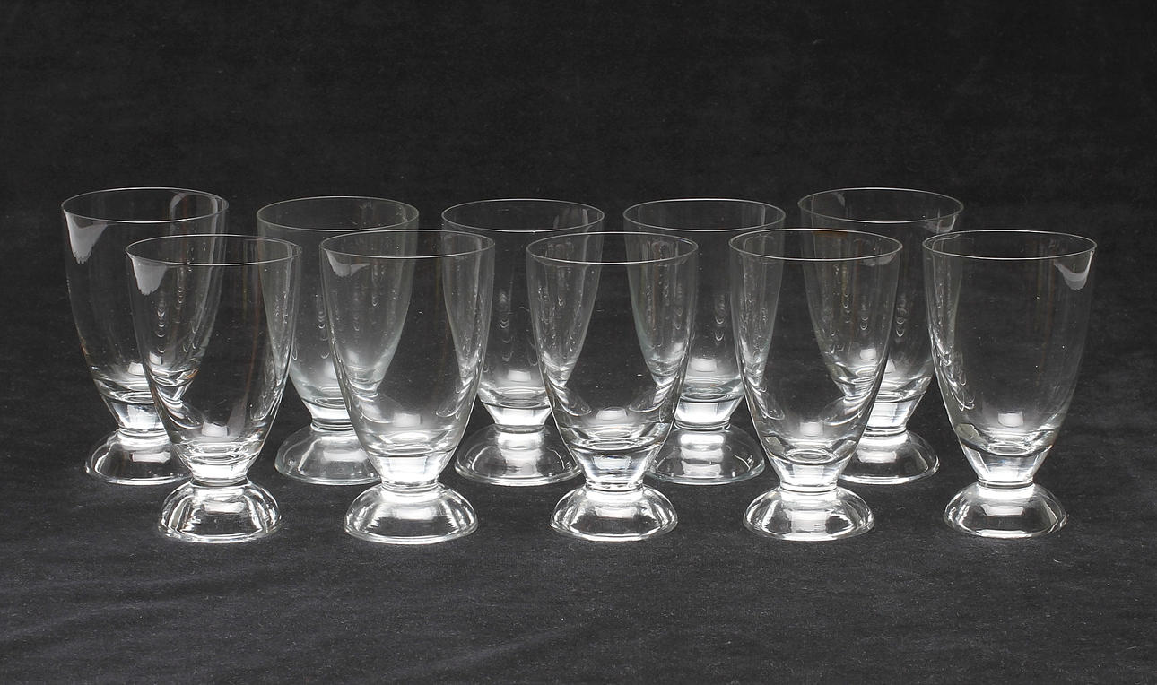 STARKVINSGLAS, 10 st, "Vasa", Simon Gate, Orrefors.
