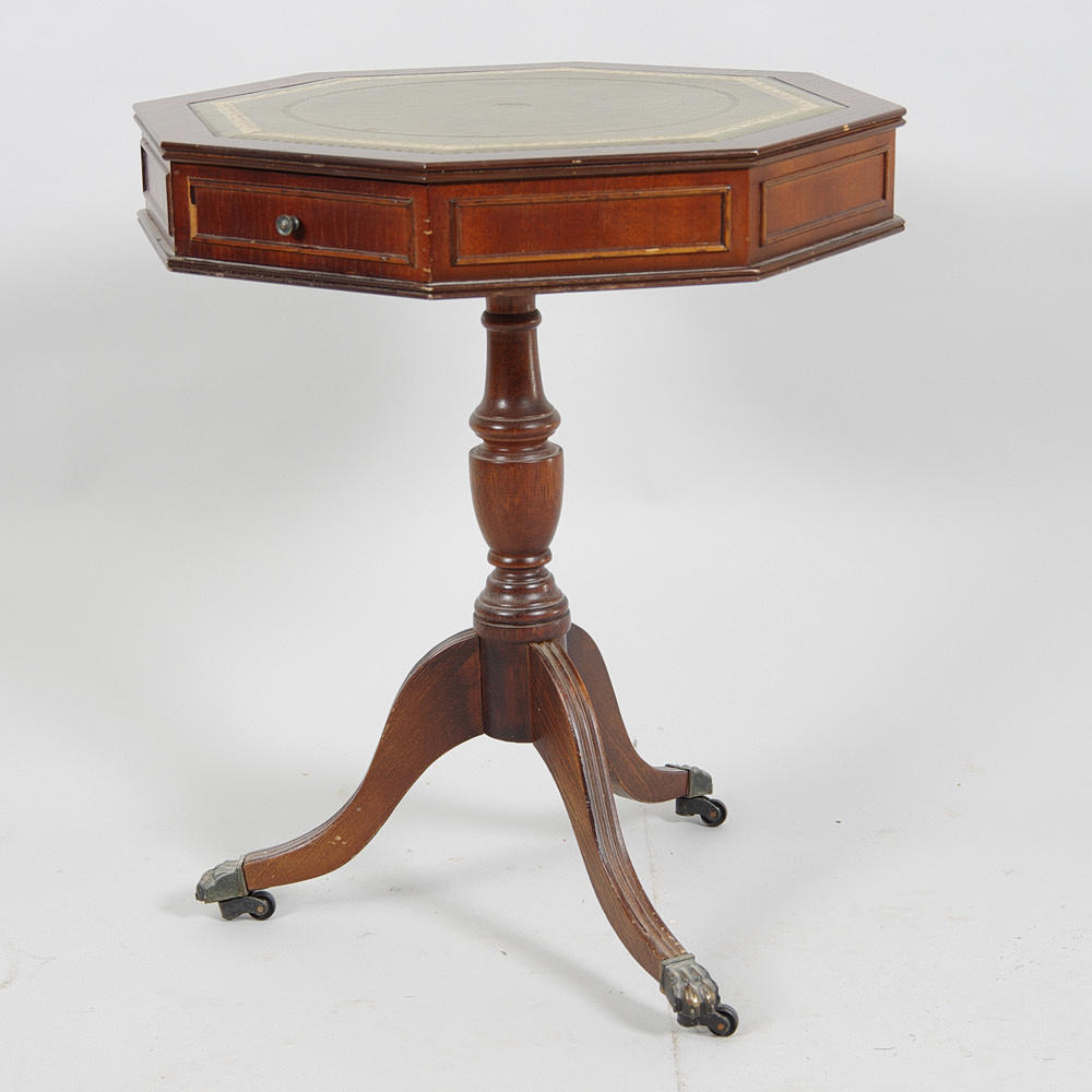 LAMPBORD, med lådor, mahogny med skinnskiva, 1900-tal.