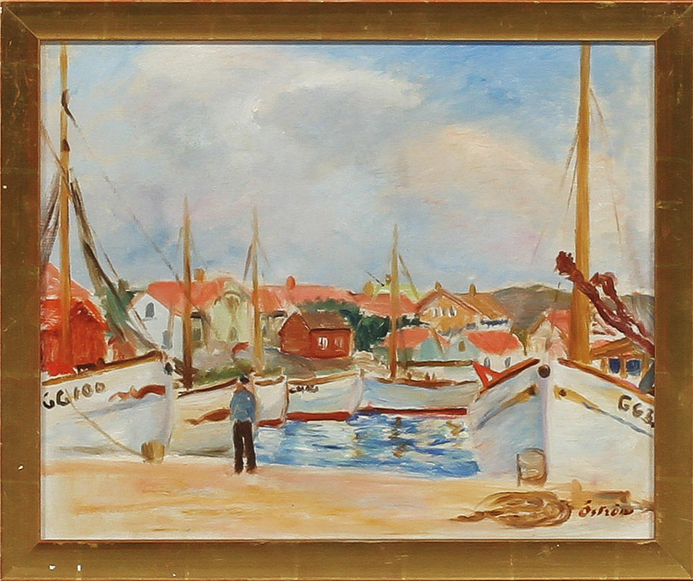 FOLKE ÖSTRÖM. "Sommar Bohuslän", olja på duk, signerad.