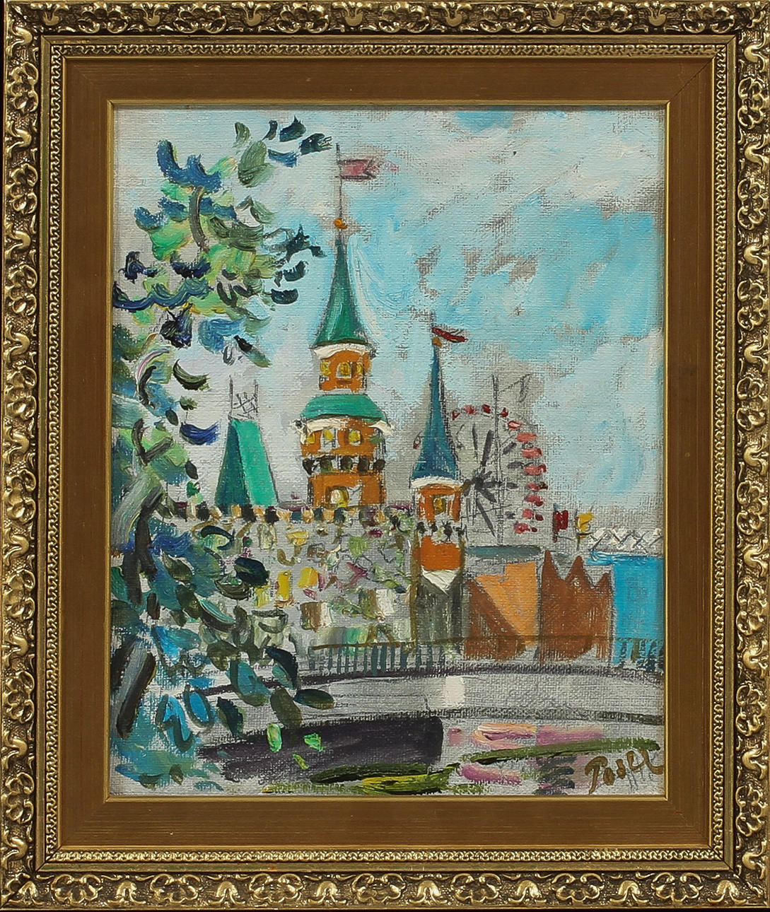 MARTIN POSER. "Liseberg", olja på duk, signerad.