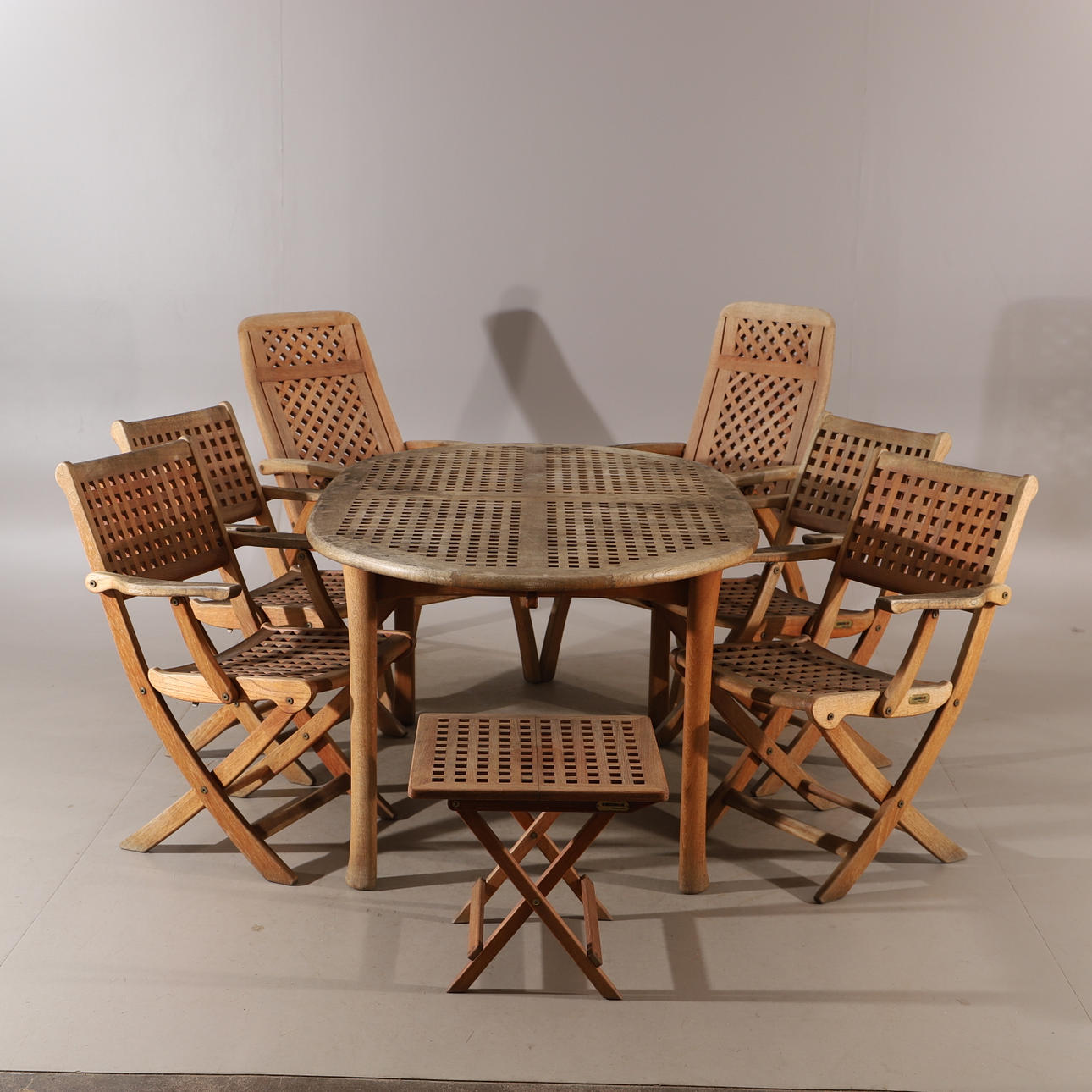 TRÄDGÅRDSGRUPP, 7 delar, teak, Kircodan, Danmark.