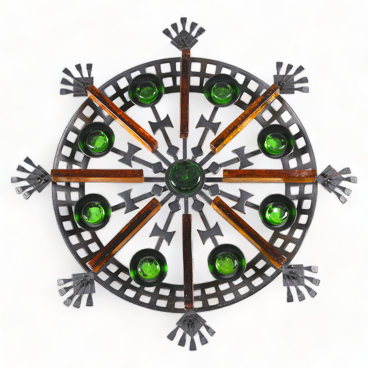 VÄGGRELIEF, glas och smide, Dantoft, Danmark, 1970-tal.