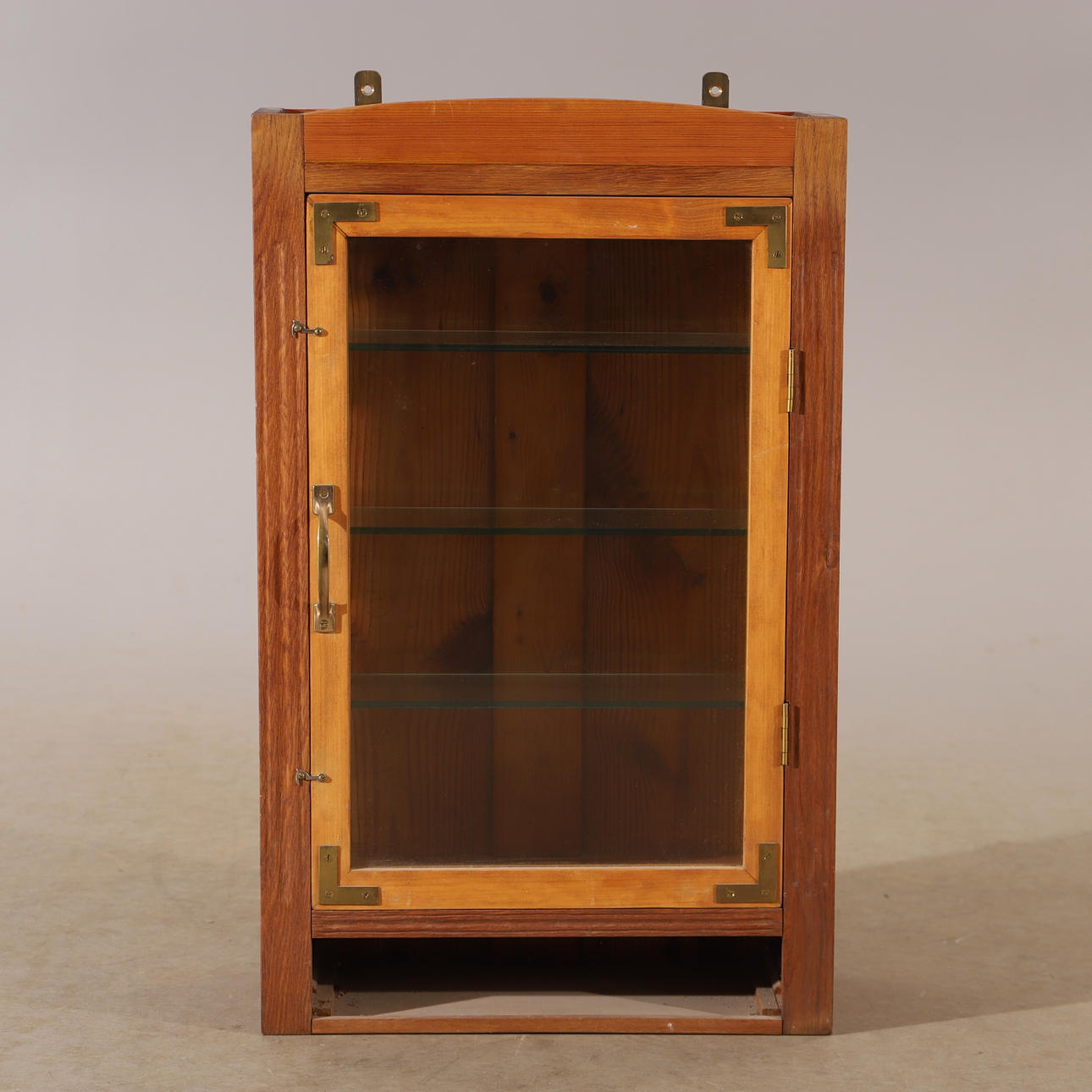 A wall mounted display cabinet, oak/pine, 20th century.