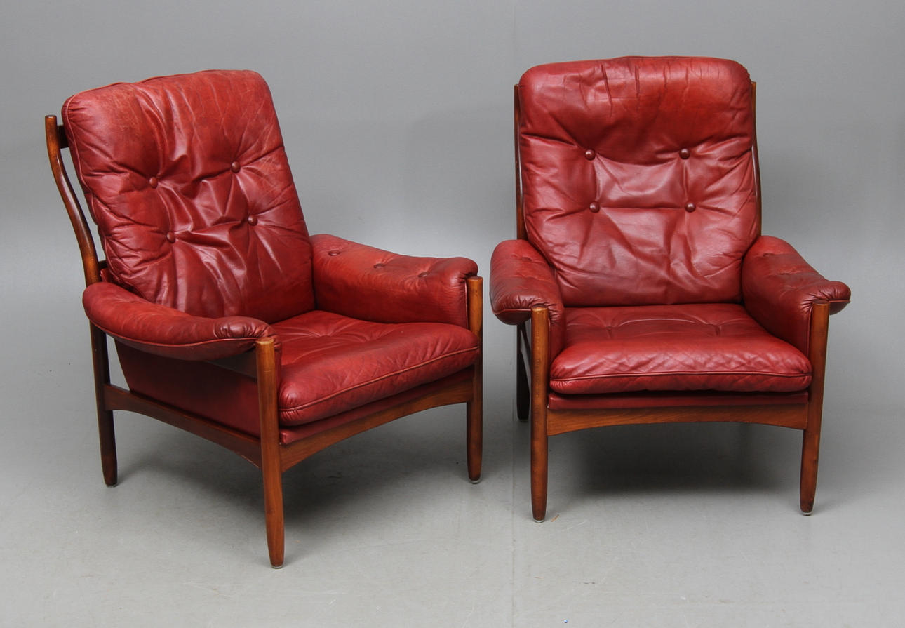 FÅTÖLJER, ett par, Göte möbler, Nässjö, 1960/70-tal.
