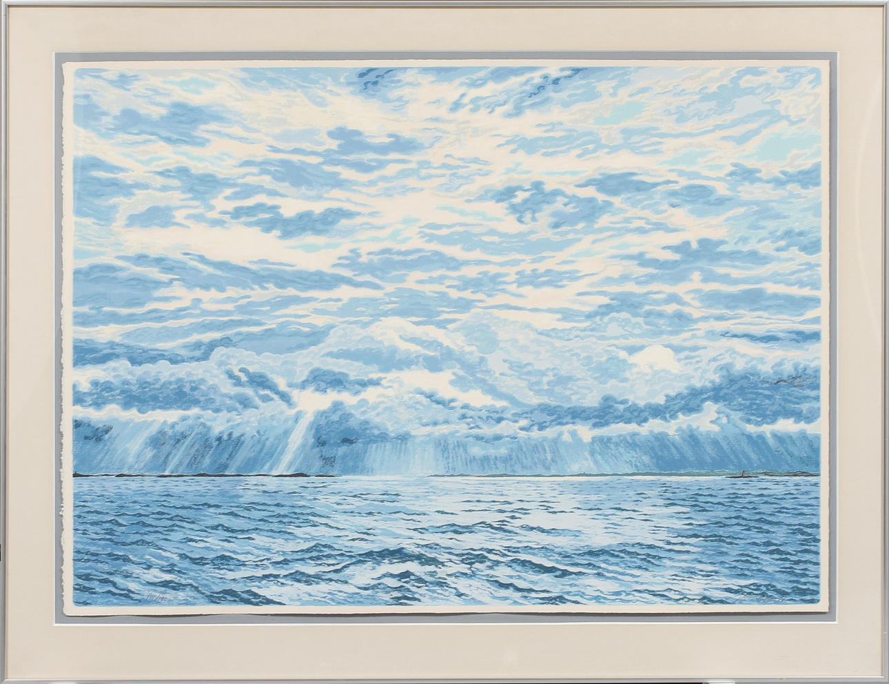 JAN FALKMAN. "Makrillmorgon", färglitografi, signerad och numrerad 188/190.