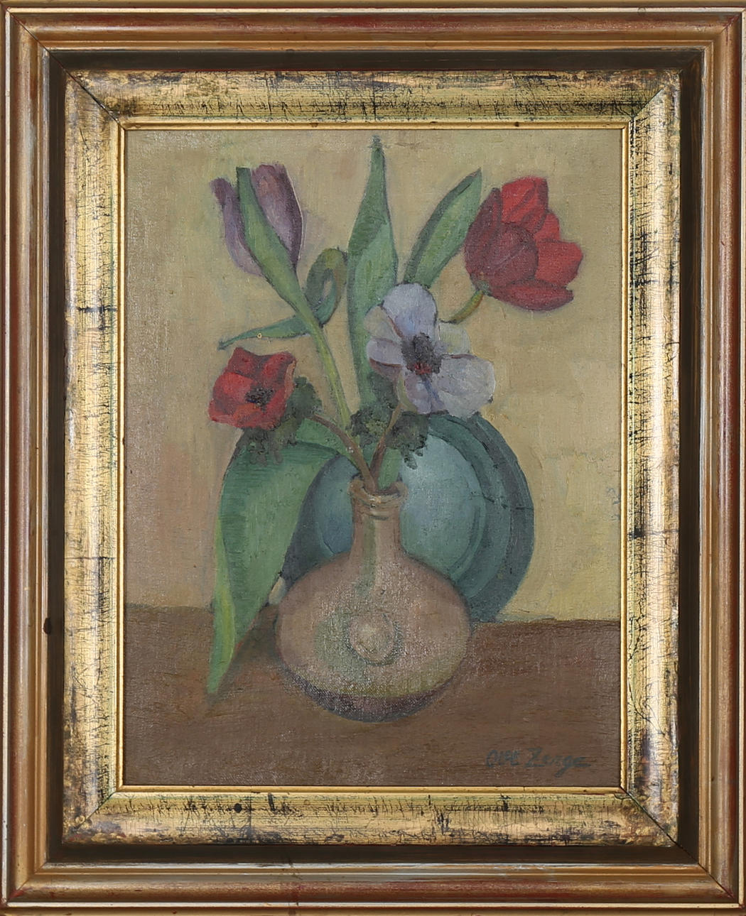 OIDENTIFIERAD KONSTNÄR. Stilleben, olja på pannå, signerad Ove Zerge.