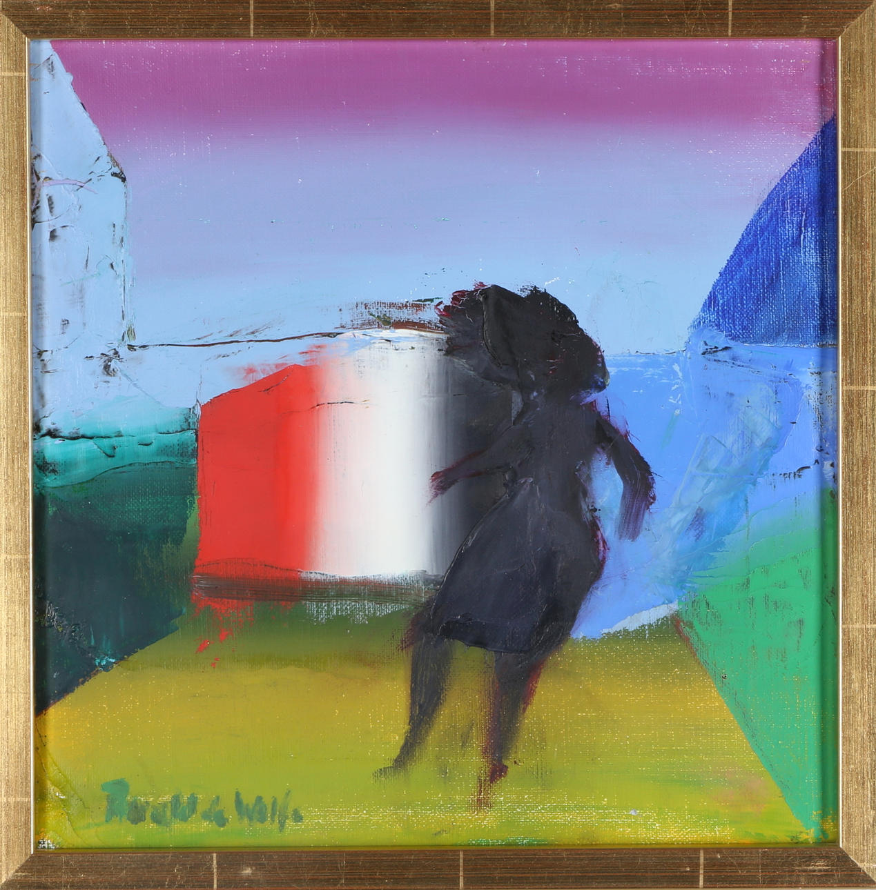 RONALD DE WOLF. kärnkraft, olja på duk, signerad Ronald de Wolfe.