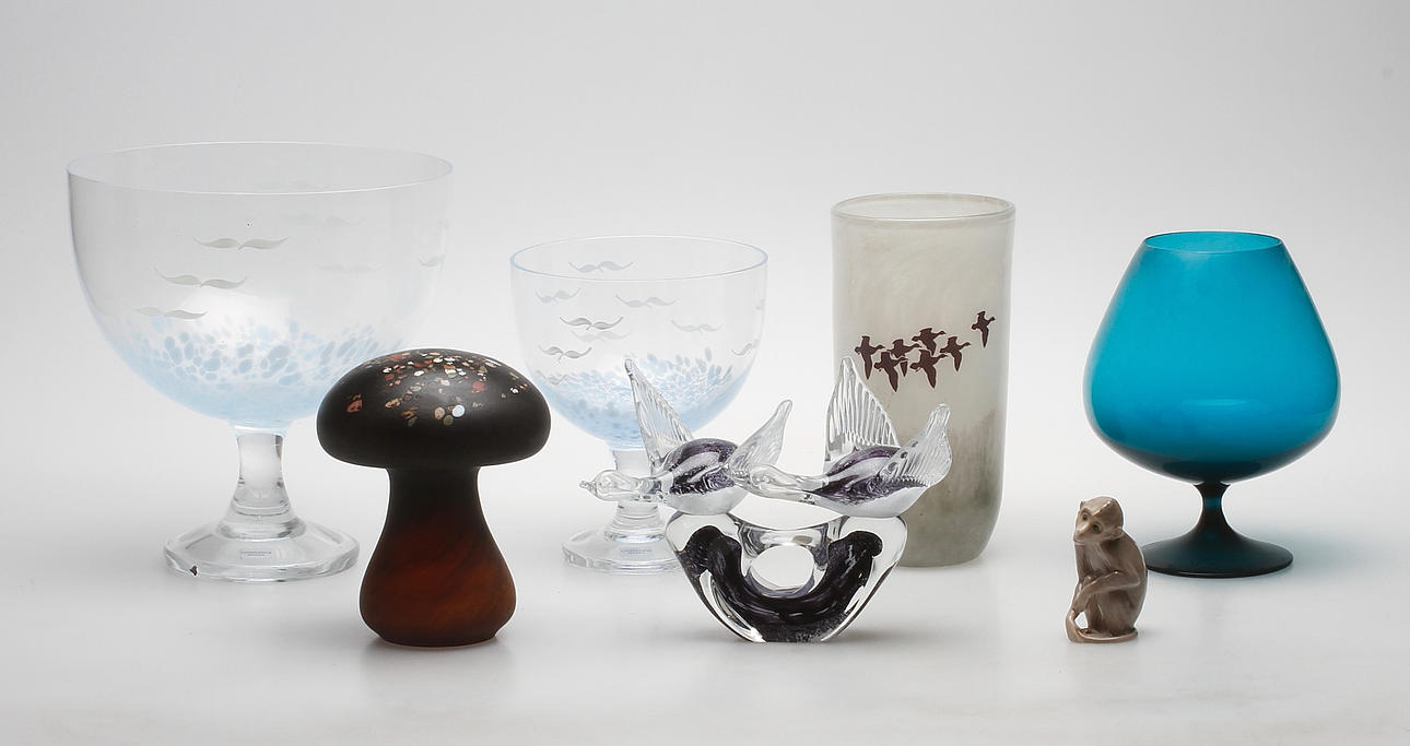 GLAS OCH KERAMIK, 7 delar, Sverige och Danmark.