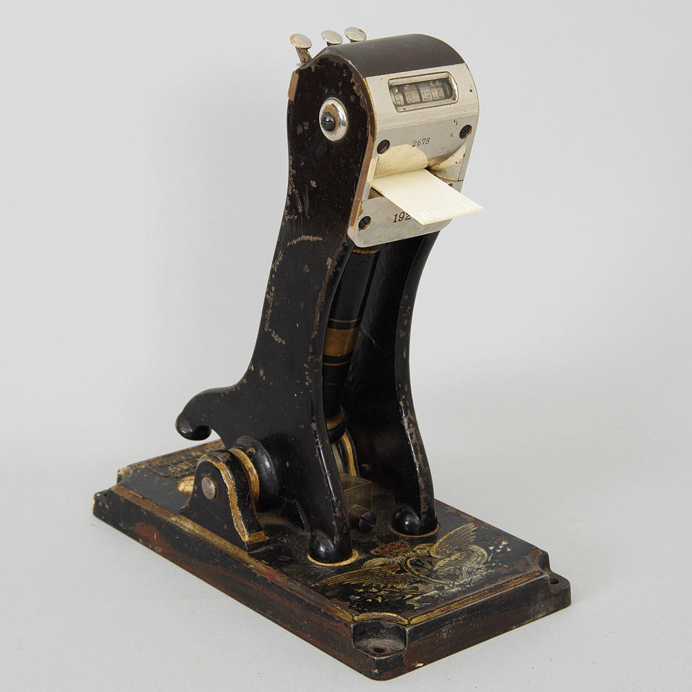 DATUMSTÄMPLARE FÖR TÅGBILJETTER, Gustaf W Hoorn, Hvetlanda.