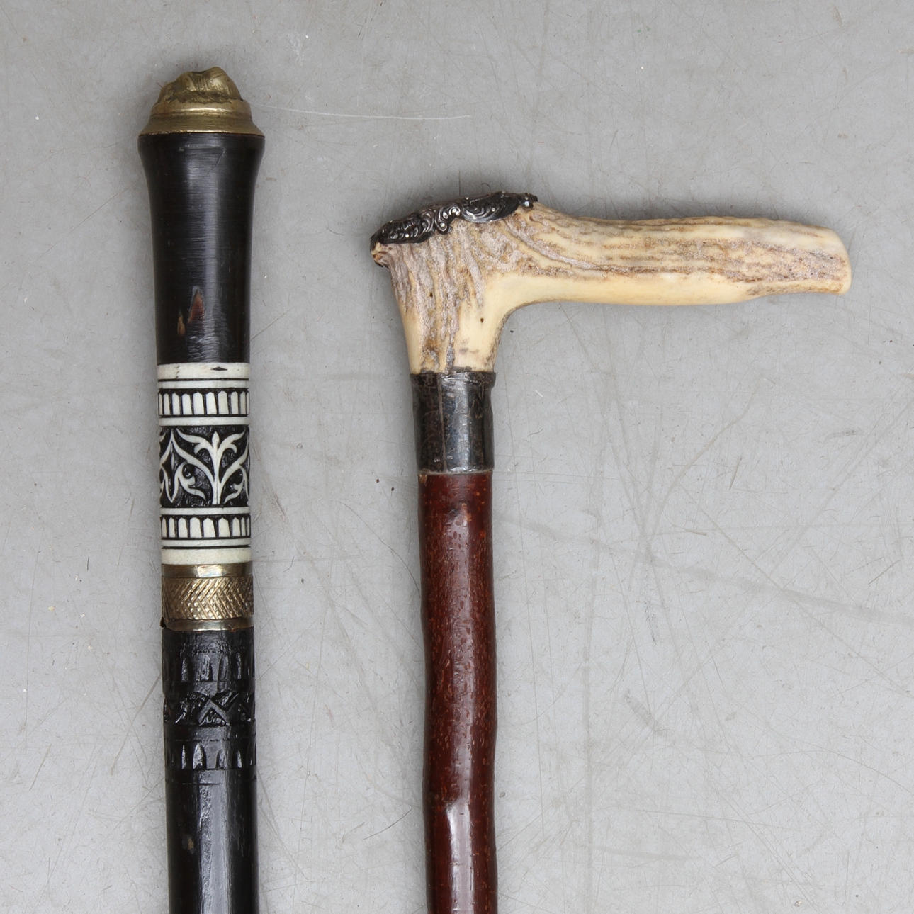 KÄPPAR, 2 st, bl a indisk värjkäpp.