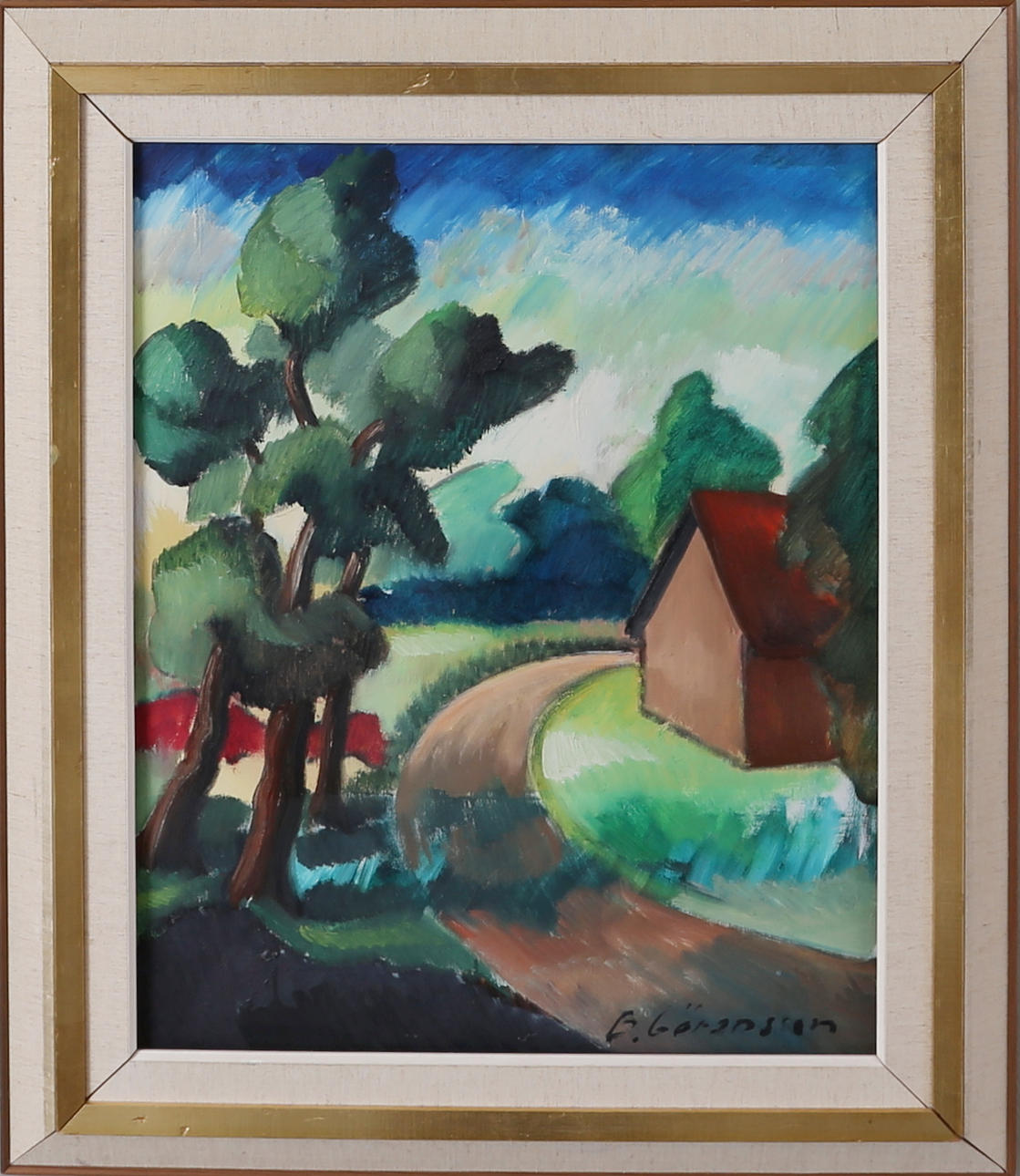 BROR GÖRANSSON. Landskapsmotiv, olja på duk, signerad.