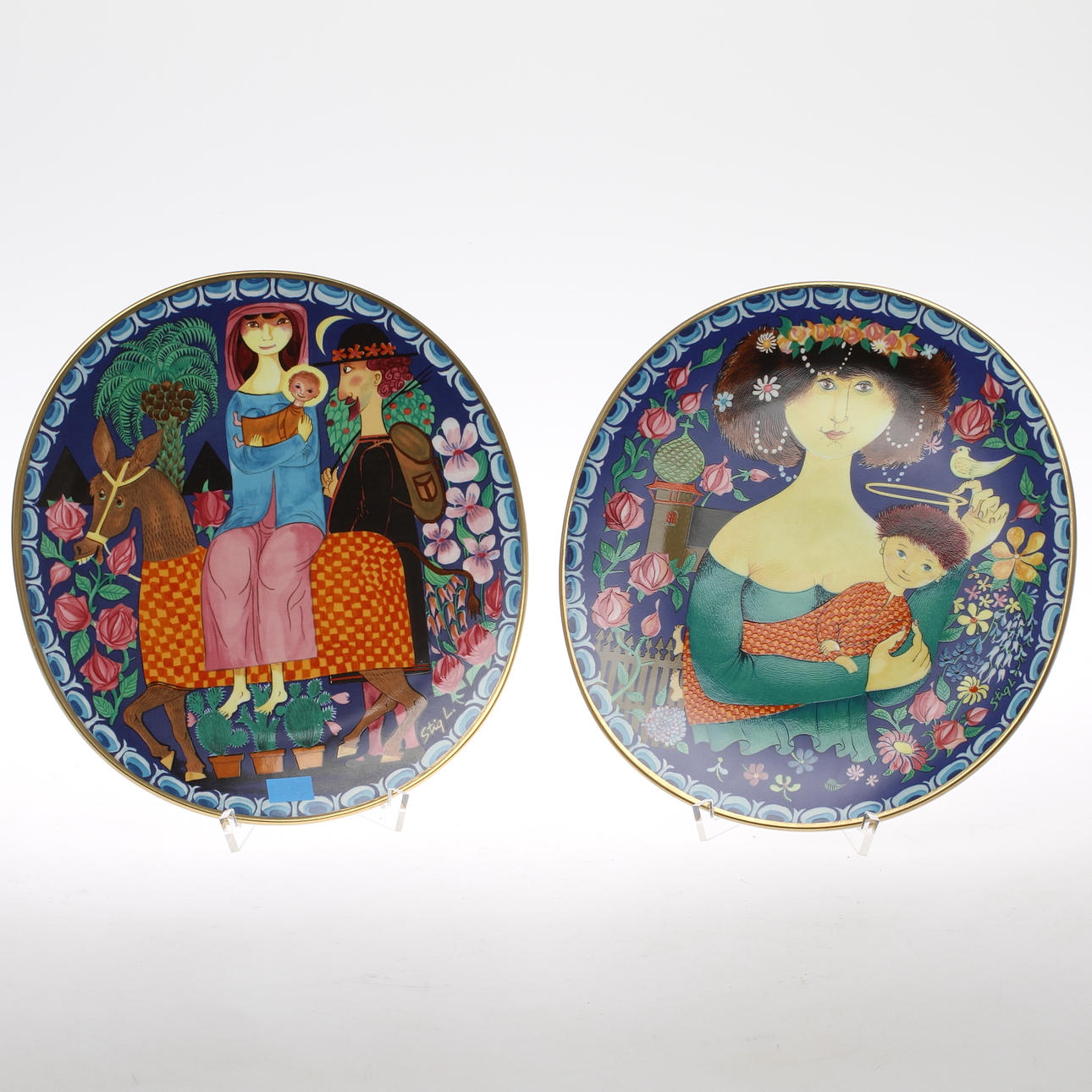 JULTALLRIKAR, 2 st, porslin, Stig Lindberg för Gustavsberg.