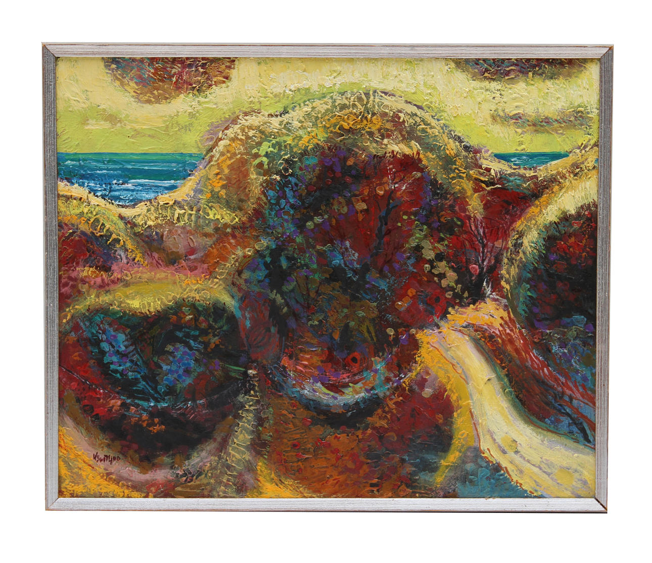 WILGOT LIND. "I motljus". Olja på duk, signerad.