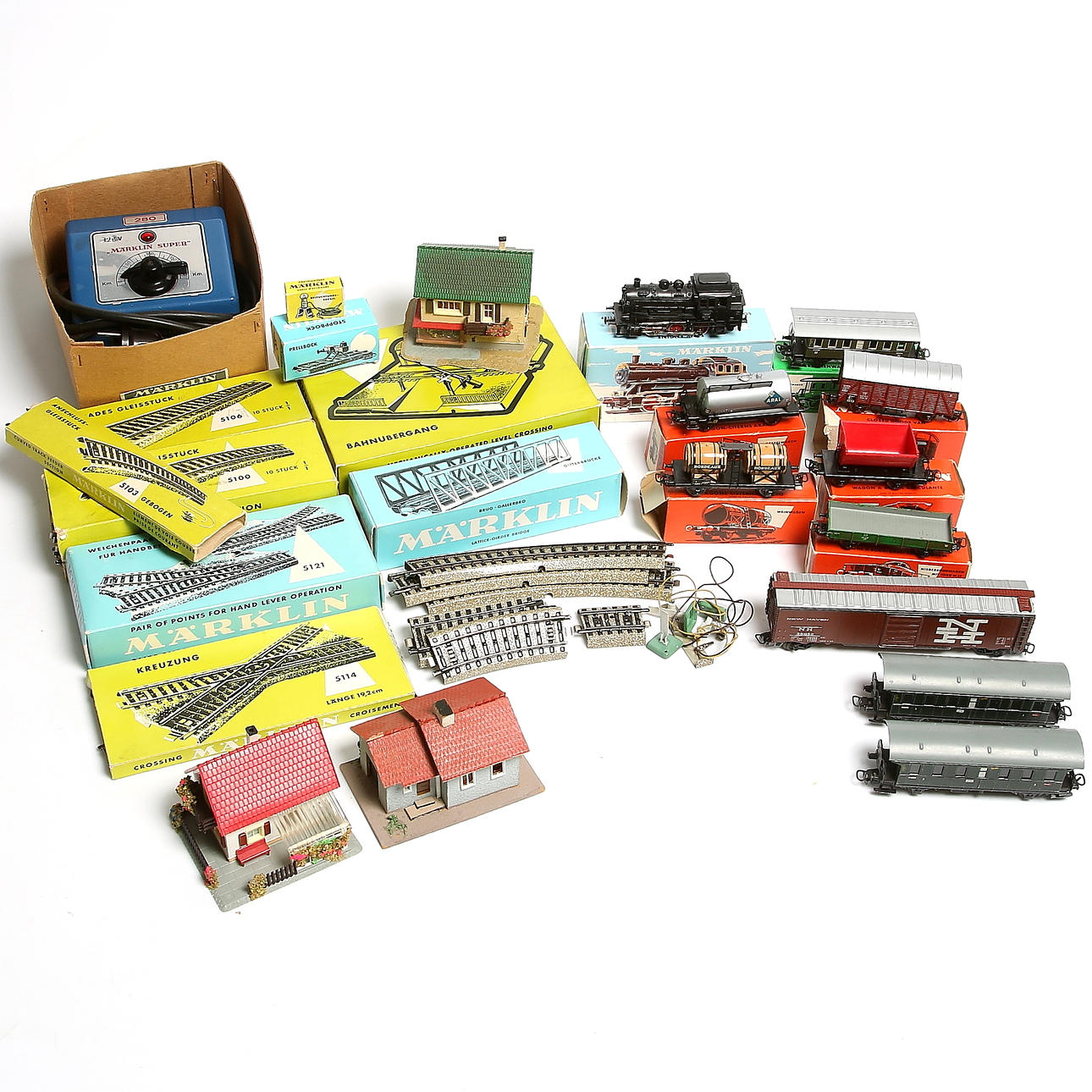 MÄRKLIN, lok, vagnar och räls, skala H0.