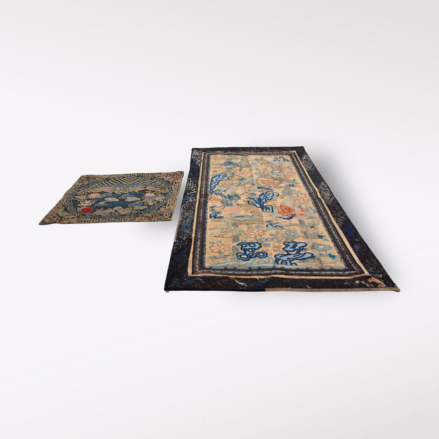 Broderede dyr, 2 stk. Kina, 18/1900-tal.