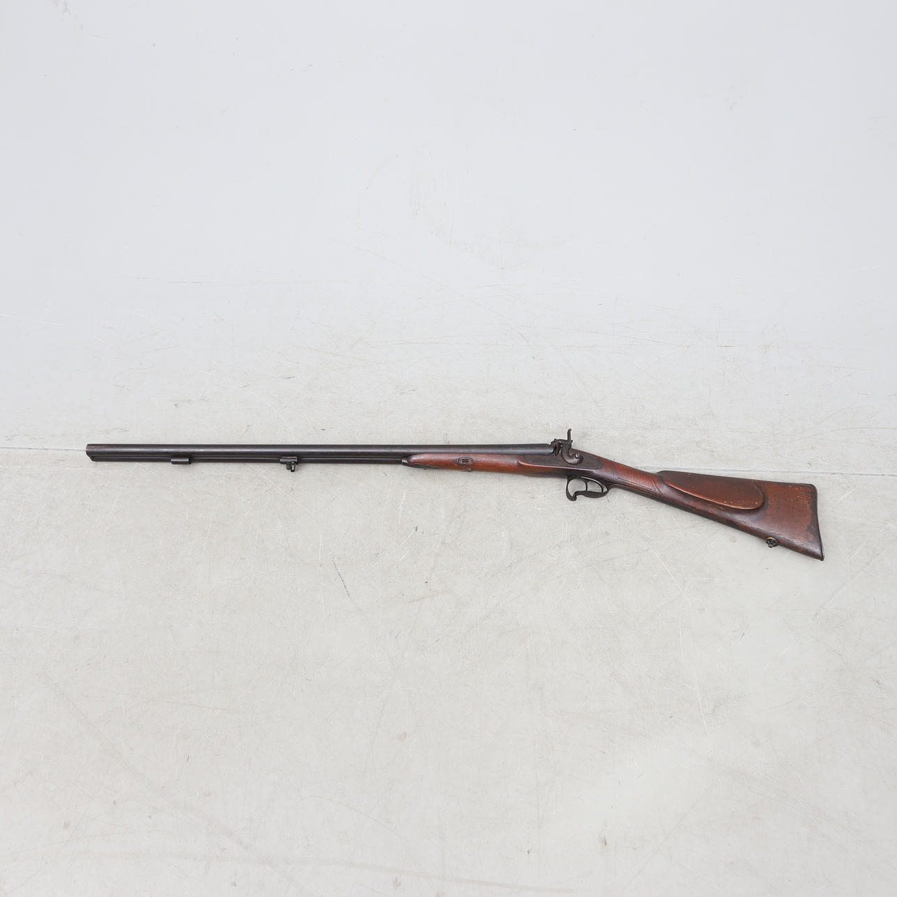 A double-barrelled slingshot rifle, mid 19th century. Weapons ...
