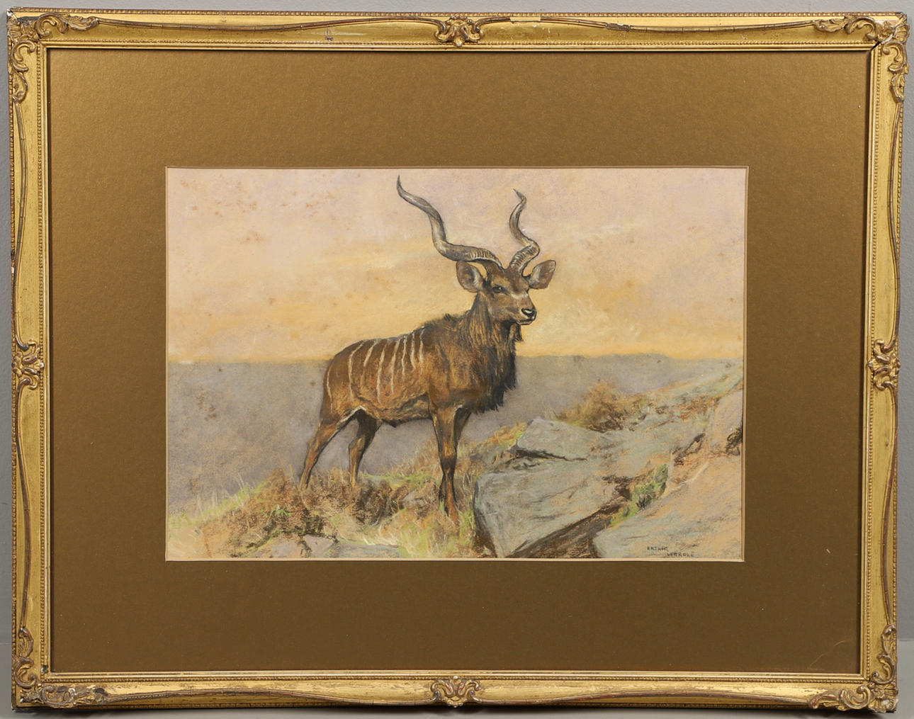 ARTHUR WARDLE (1864-1949). KUDU ON A CRAG.