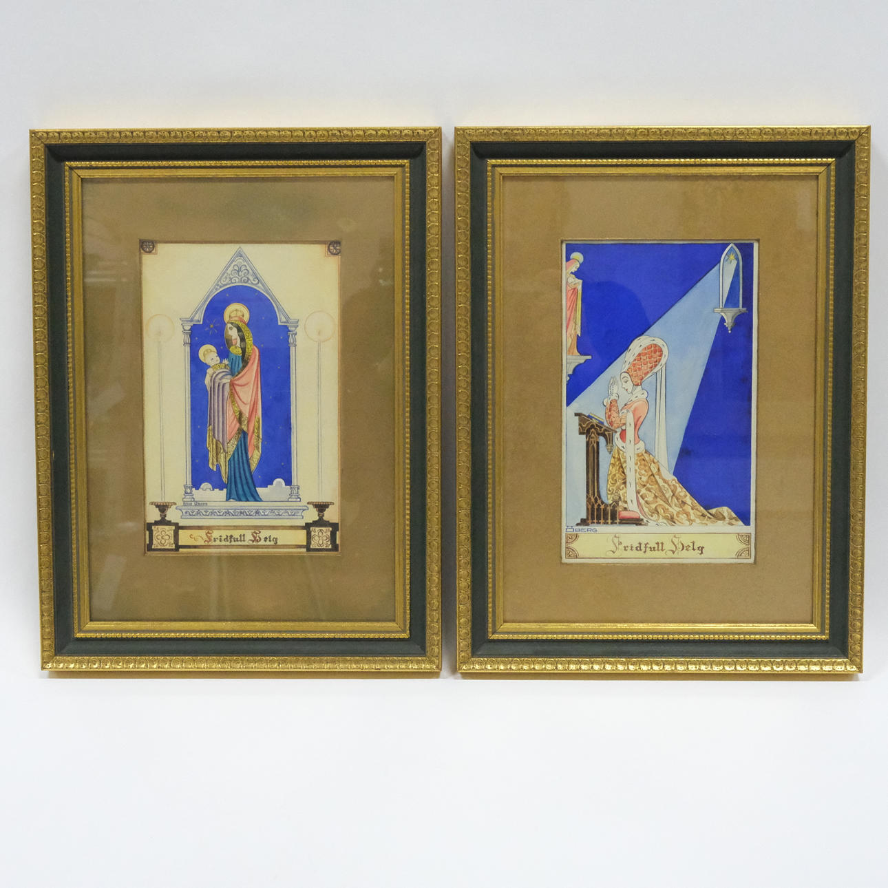 STIG ØBERG. TO AKVARVER.