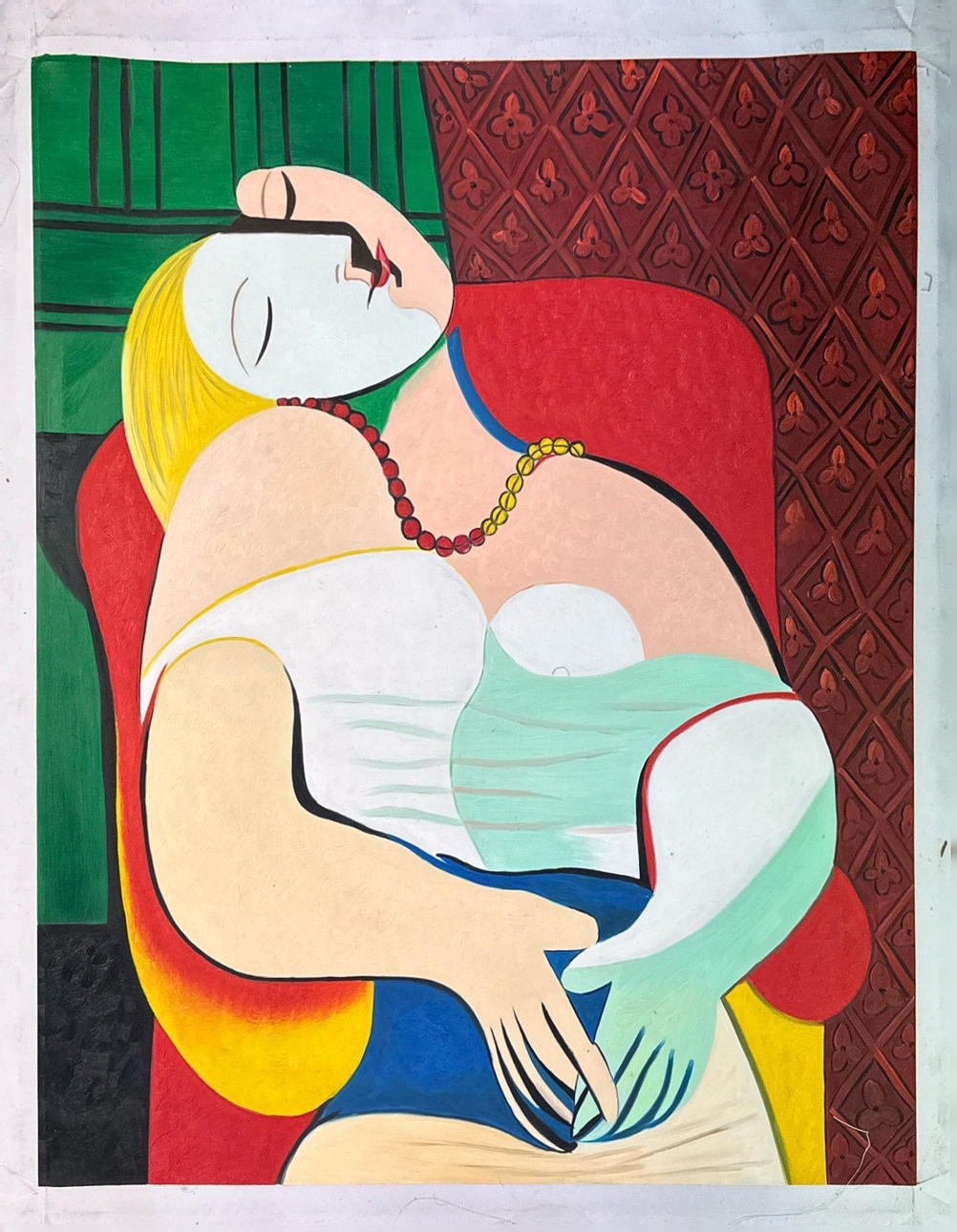 AFTER PABLO PICASSO. 'LE REVE' OIL ON CANVAS.