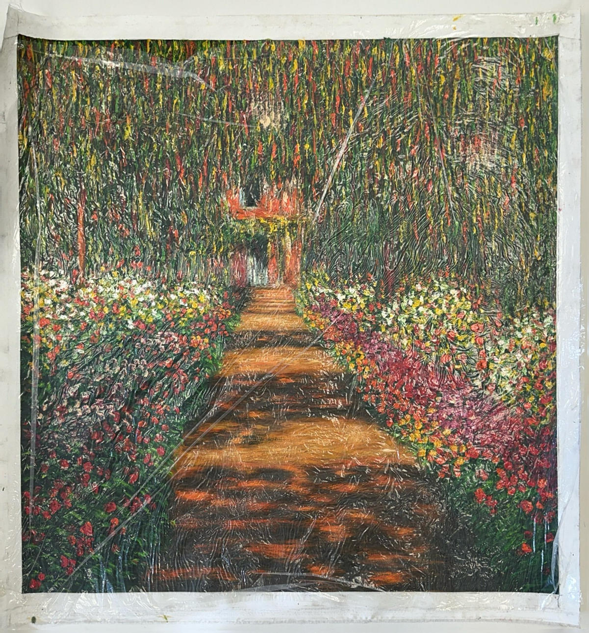 «EL GRAN CALLEJÓN DE GIVERNY» ÓLEO SOBRE LIENZO.