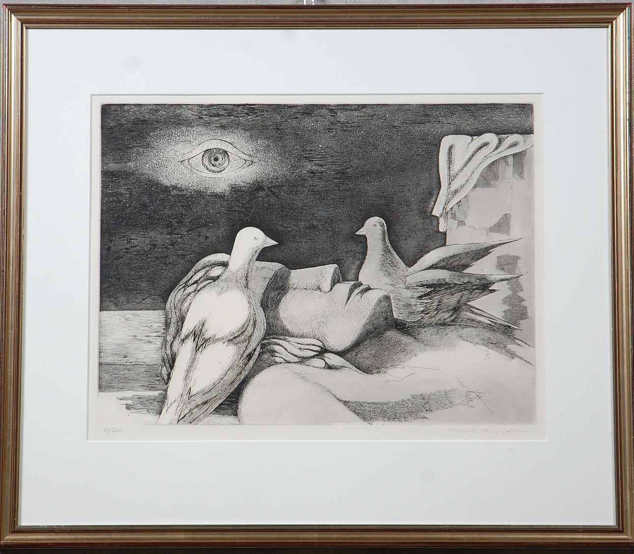 AXEL OLSSON. 1846-1938, etsning, " Guds Öga " signerad, numrerad 74/260.