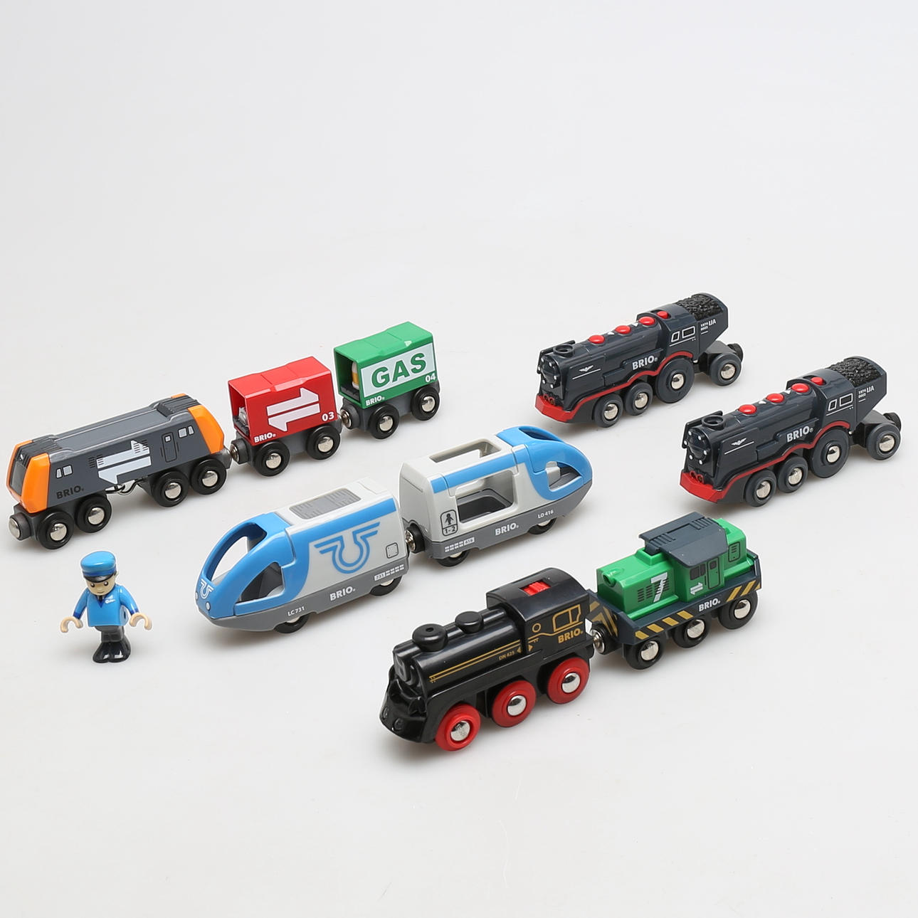 LEKSAKSTÅG, Brio Railway, 6 st, nyskick, i originalkartonger.