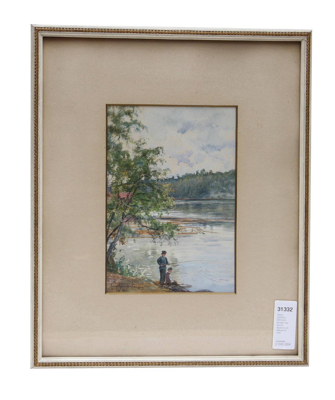 ANNA GARDELL-ERICSON. Akvarell med täckvitt. Signerad och daterad Ed 1902.