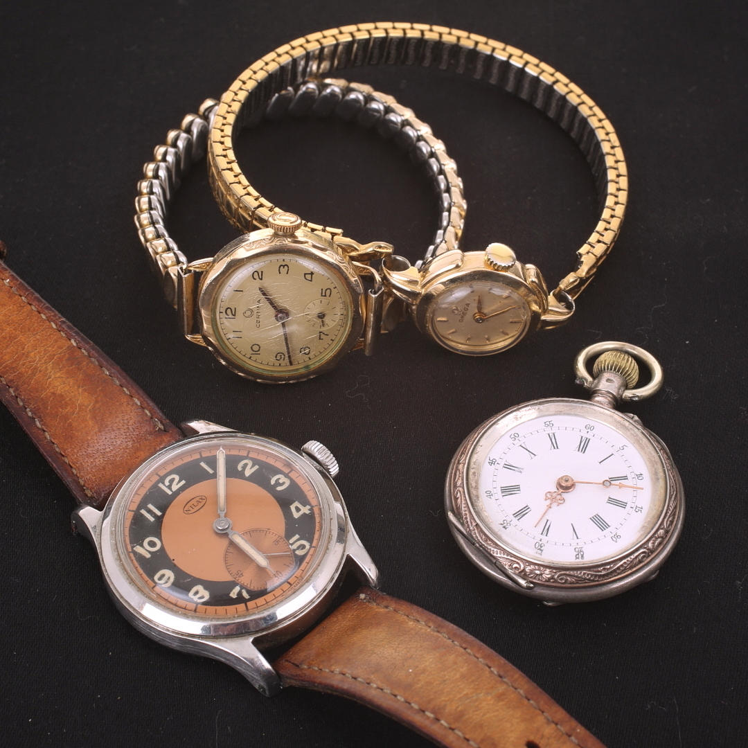 ARMBANDSUR, 3 st, Omega, Certina, Nilax, + FICKUR.