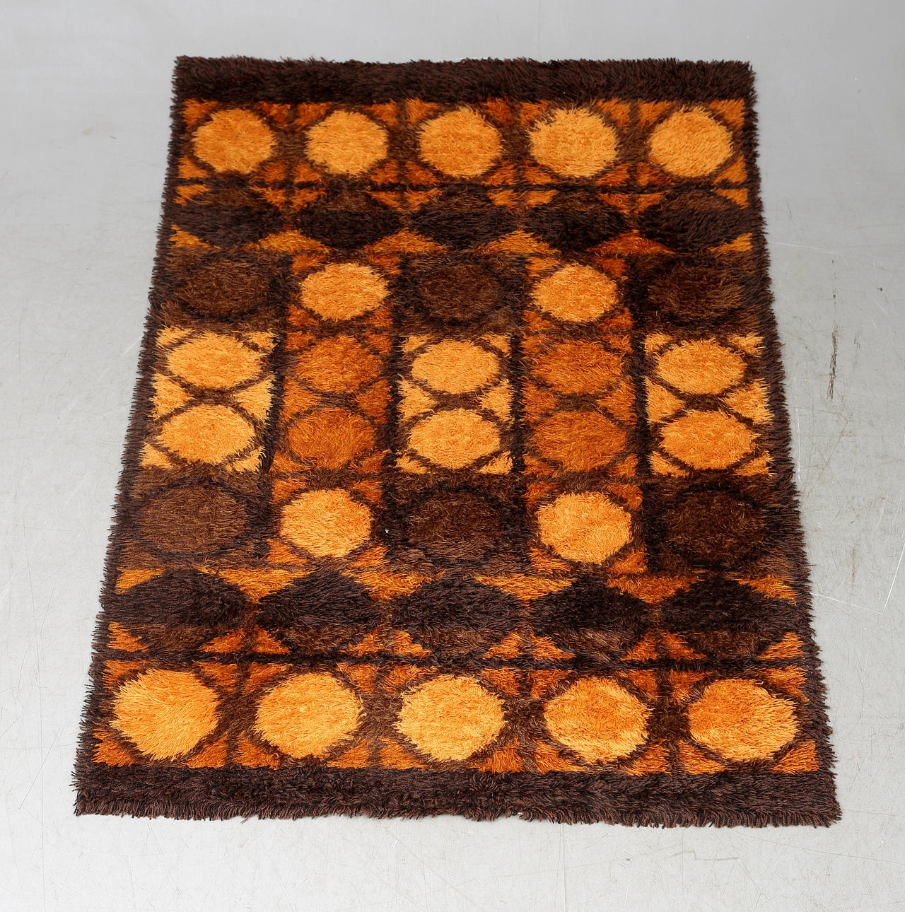 MATTA, ryateknik, 1960-tal, "Figaro", Svängsta Mattväveri, 140 x 200 cm.