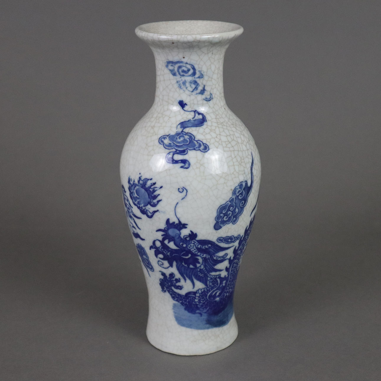 BALUSTER VASE - China, dragon motif.