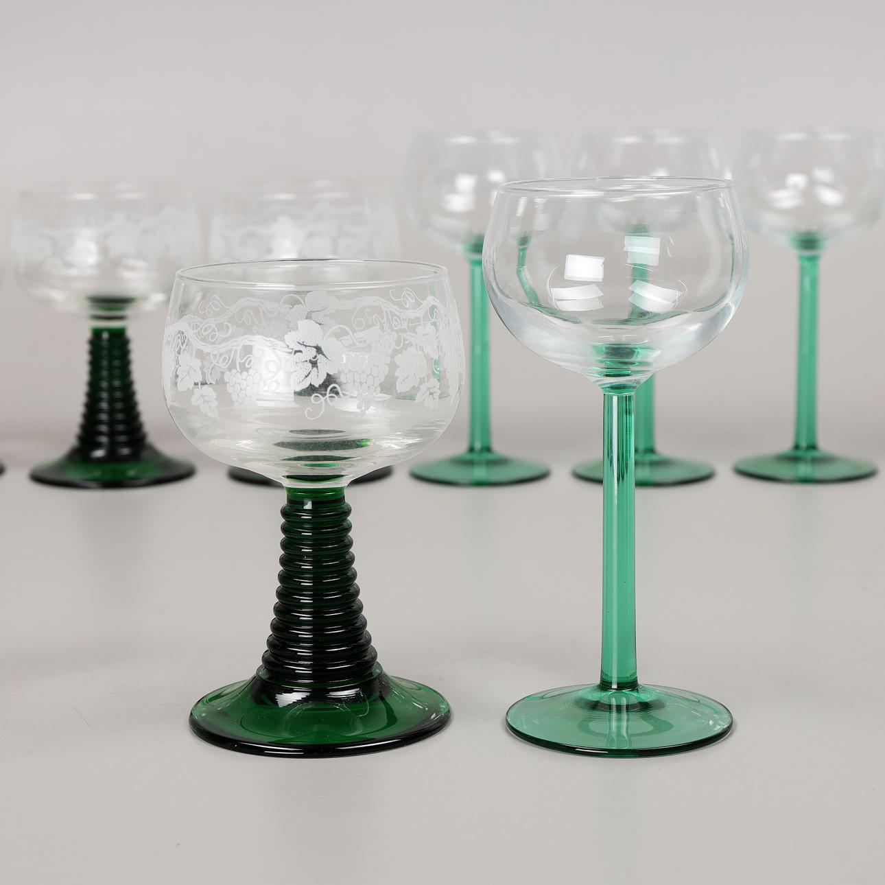 Weingläser, 6+ 4, Glas, Frankreich.