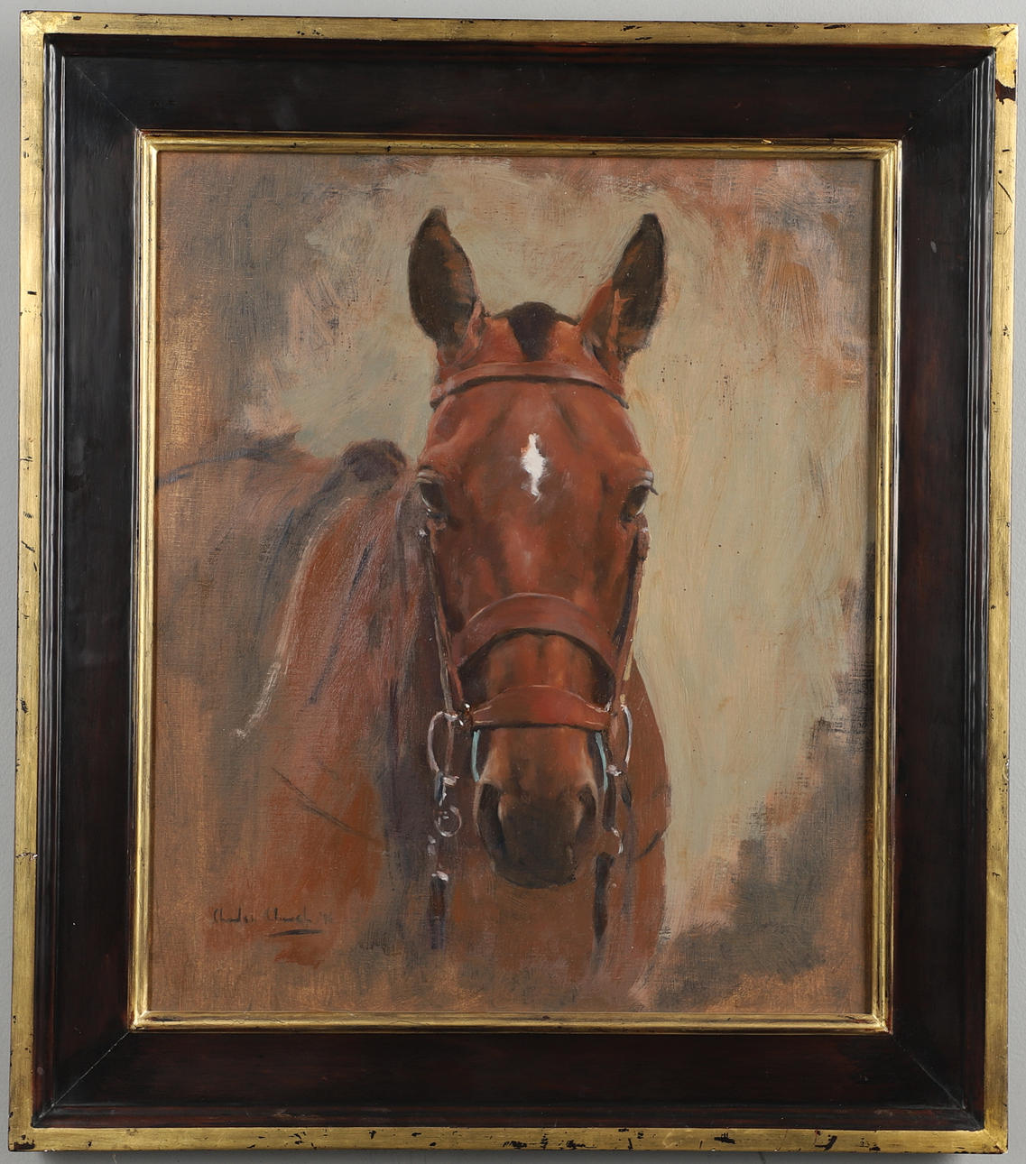 CHARLES CHURCH (B.1970). HEAD STUDY OF A BAY HORSE.