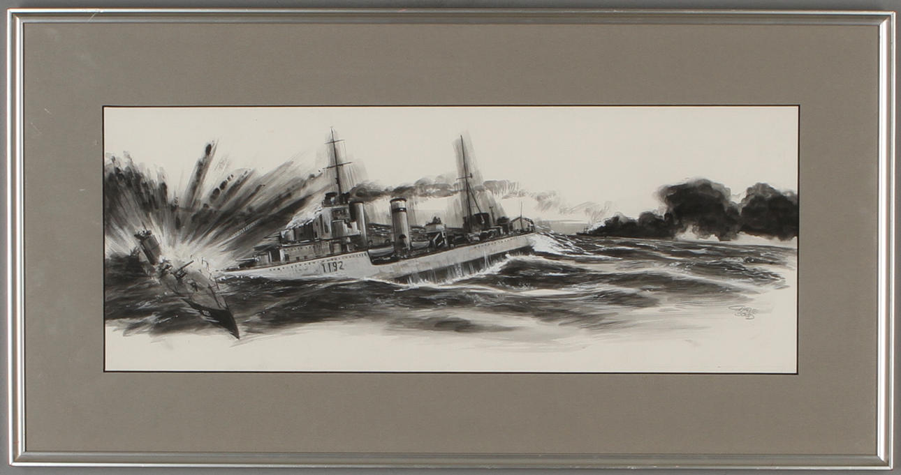 CHARLIE BOOD. Tavla krigsmotiv.