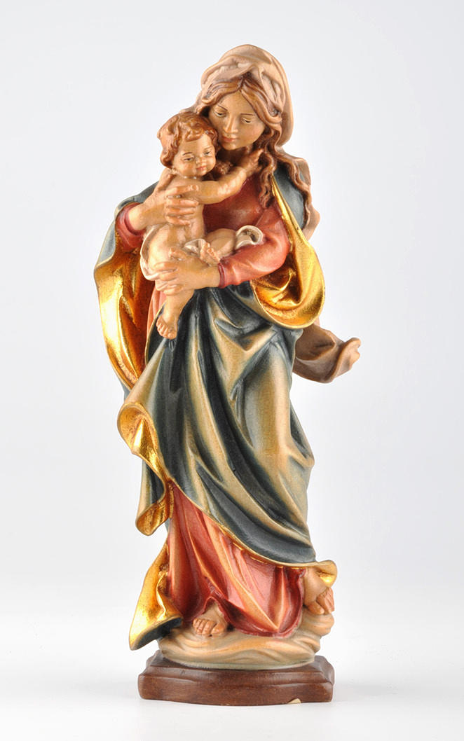REINHOLD GSTÄTTNER, BODENMAIS. Polykrom statyett. Maria med Jesusbarnet.