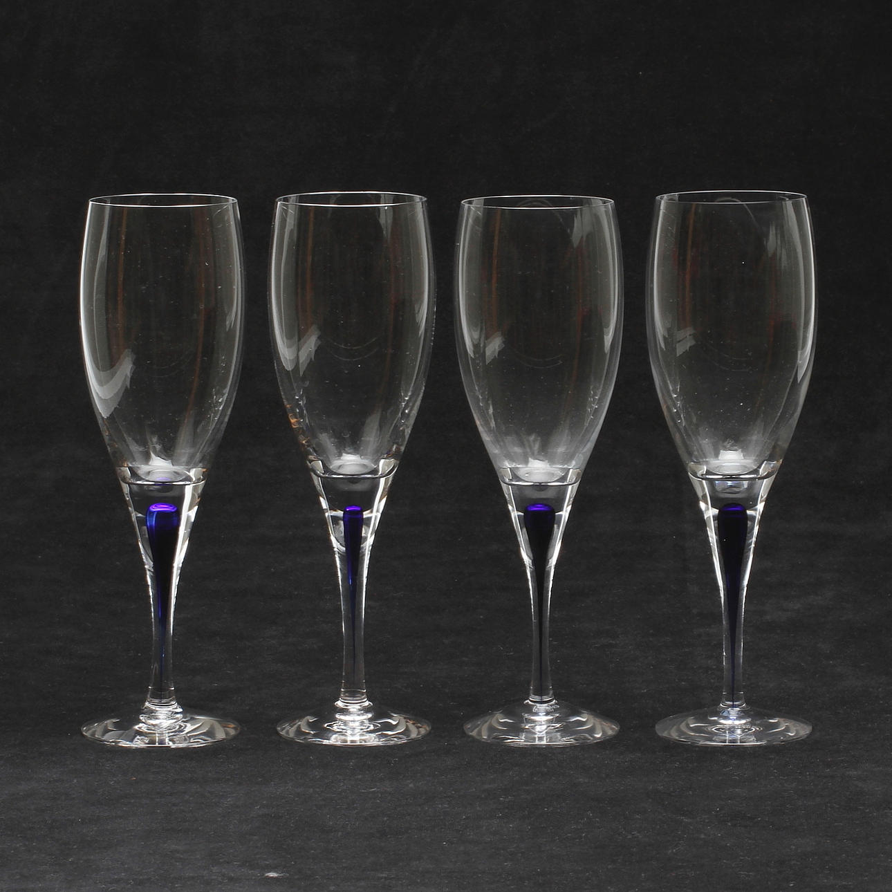 RÖDVINSGLAS, 4 st, "Intermezzo", Erika Lagerbielke, Orrefors.