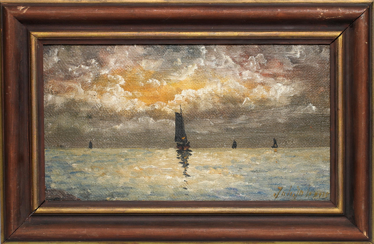 OIDENTIFIERAD KONSTNÄR. Olja på säckväv, signerad JOH. Johansson.