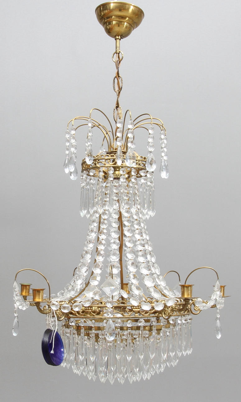 LJUSKRONA, empirestil, 5 ljusarmar, 1900-tal.